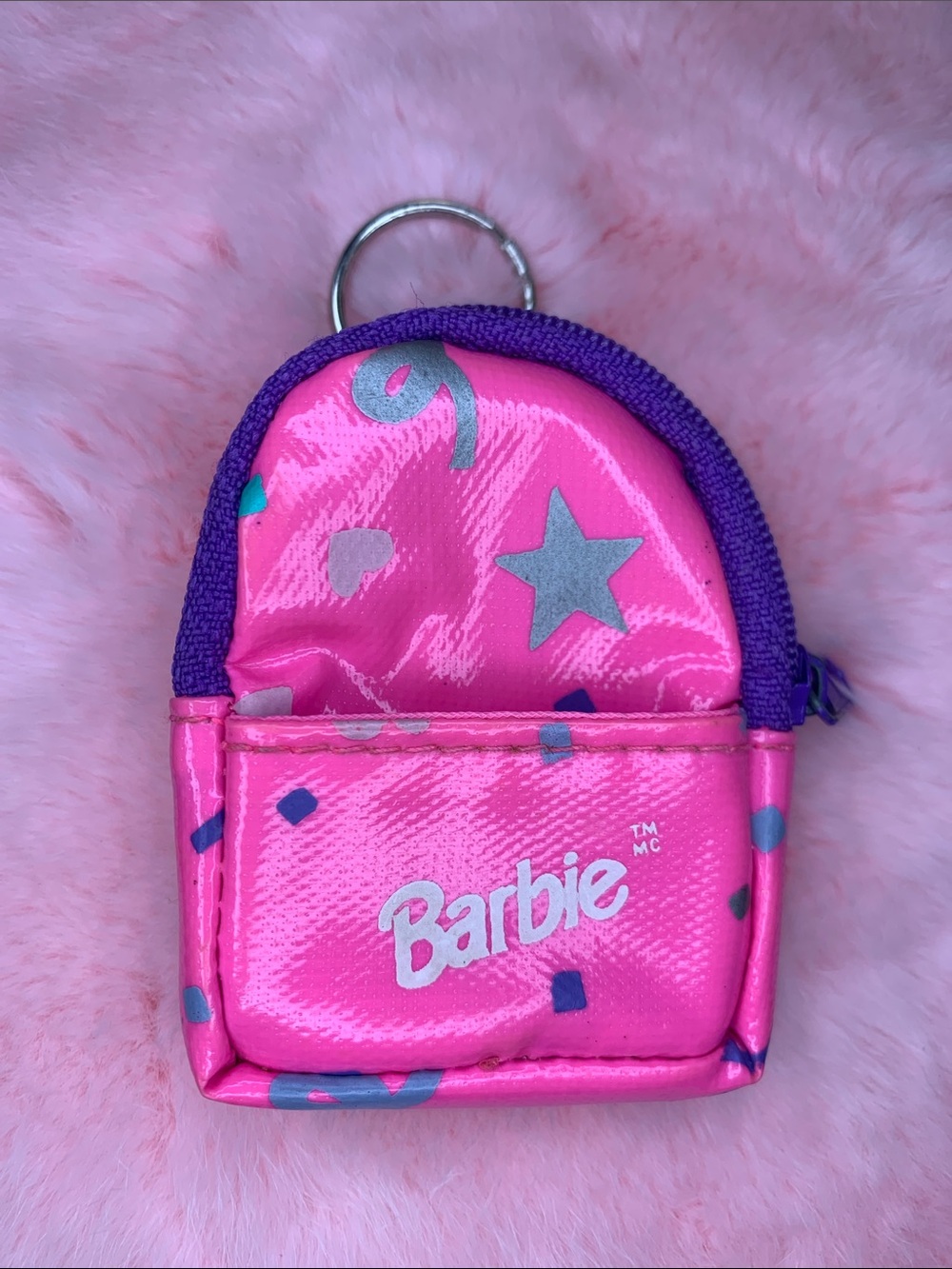 Barbie Pink and Purple Mini Backpack Keychain